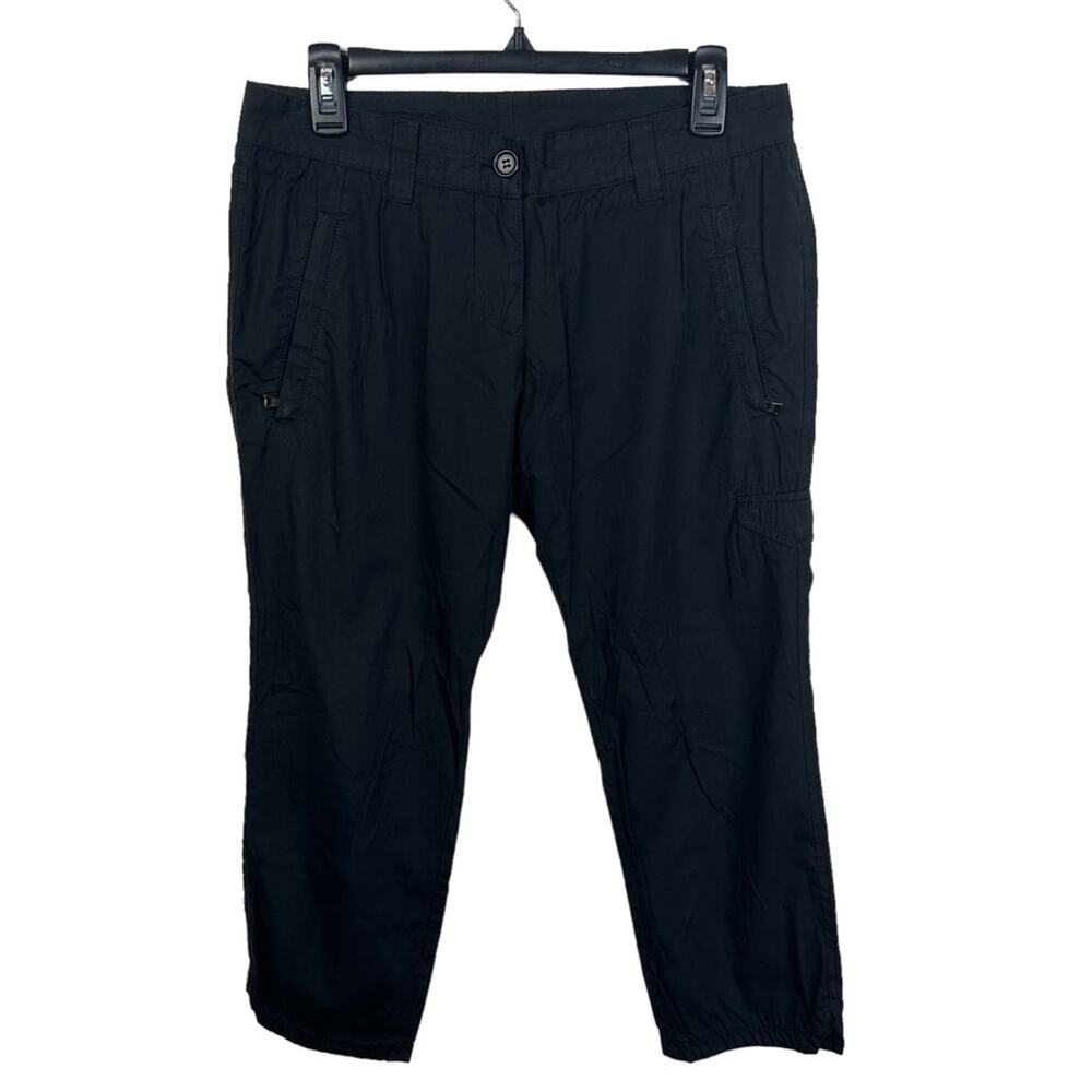 PRADA Black Straight Cropped Cargo Pants Women's Made in Italy Size 42